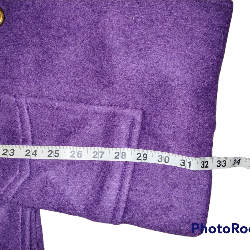 💜1960's-1970's Vintage Purple Wool Belted Coat - Picture 12 of 15